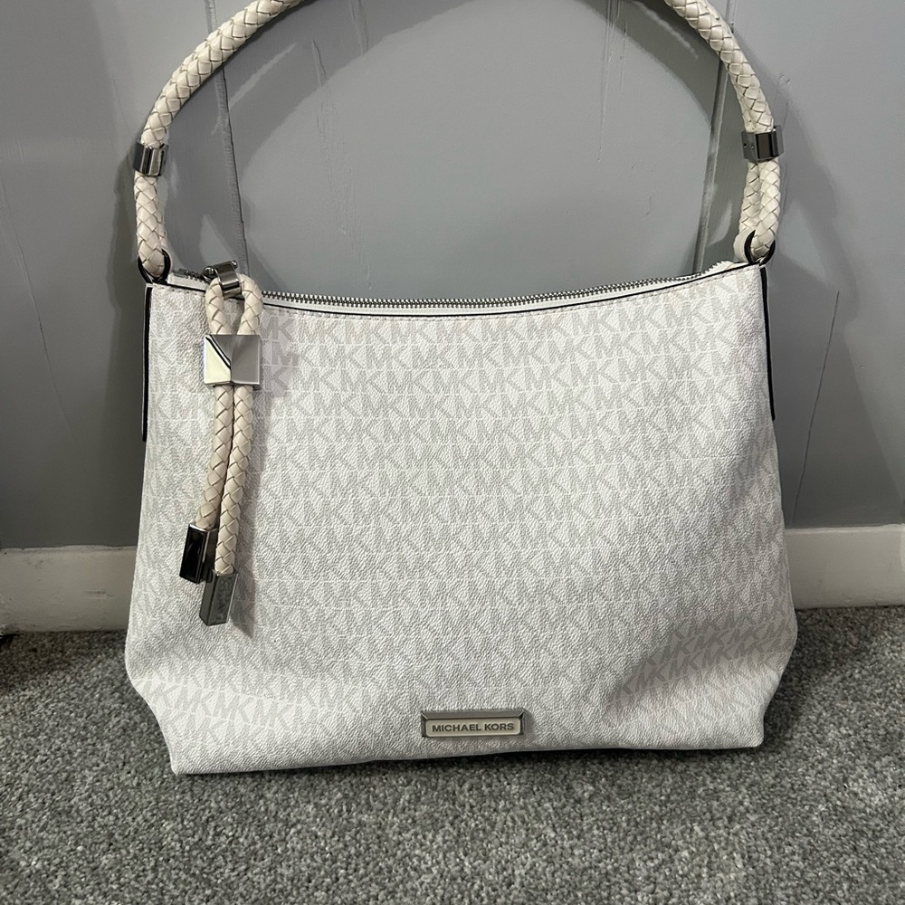 Michael Kors Lexington White Hobo Shoulder Bag